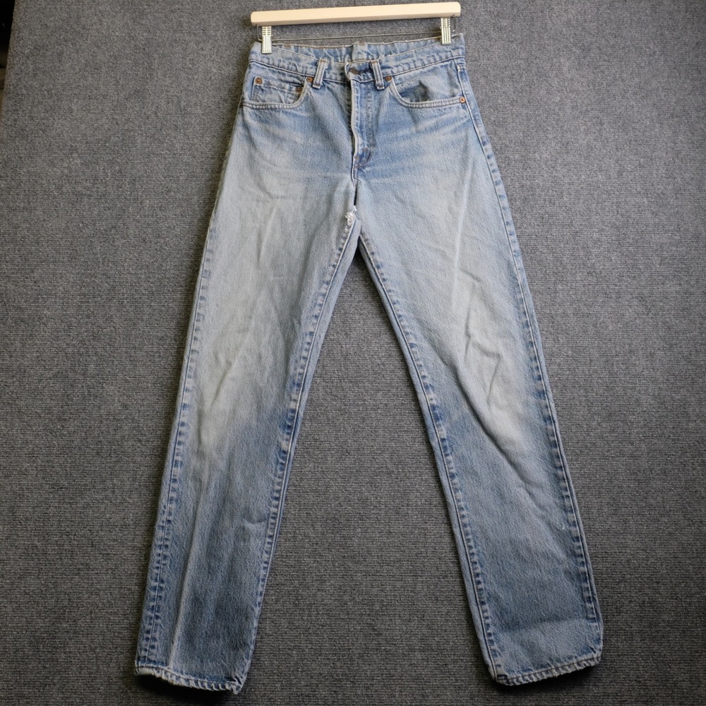 VTG Levis 505 Jeans Mens 28x32 Blue Light Wash Denim USA Made Straight Leg 80s